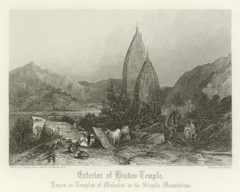 Utsidan av ett hinduiskt tempel av Thomas Colman Dibdin
