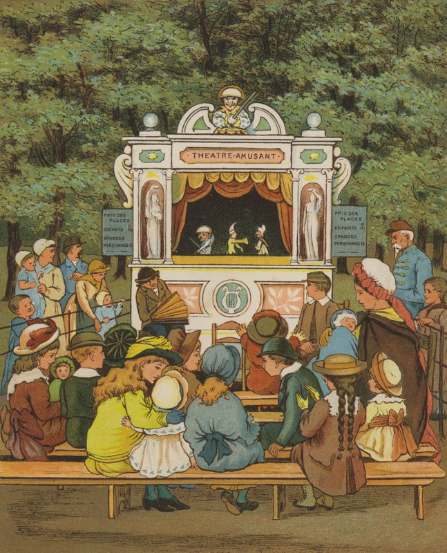 Paris: Punch and Judy (litho i färg) av Thomas Crane