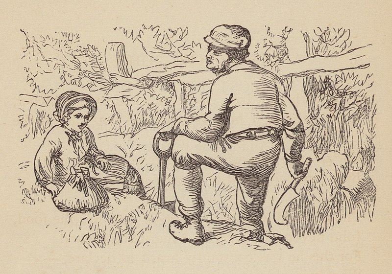 Contented John (kolorerad gravyr) av Thomas Dalziel