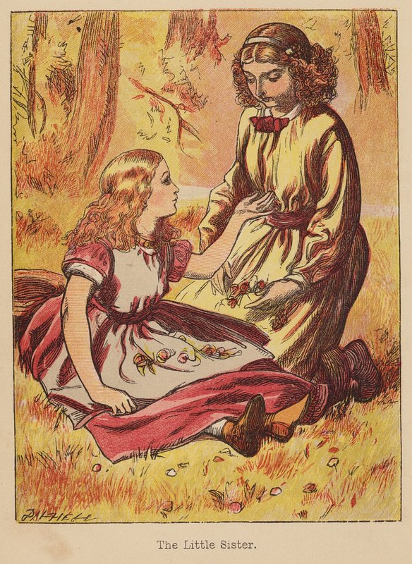 Den lilla systern (kolorerad gravyr) av Thomas Dalziel