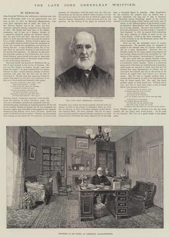 Den bortgångne John Greenleaf Whittier av Thomas Harrington Wilson