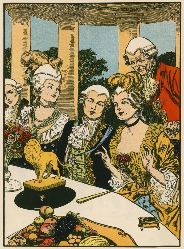 Canovas smörlejon (färglitografi) av Thomas Heath Robinson