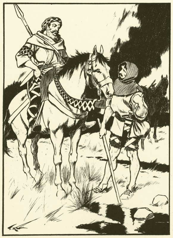 Karl den store och träkolsbrännaren (gravyr) av Thomas Heath Robinson