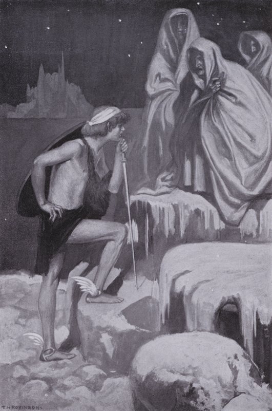 Perseus gick nära dem (litografi) av Thomas Heath Robinson