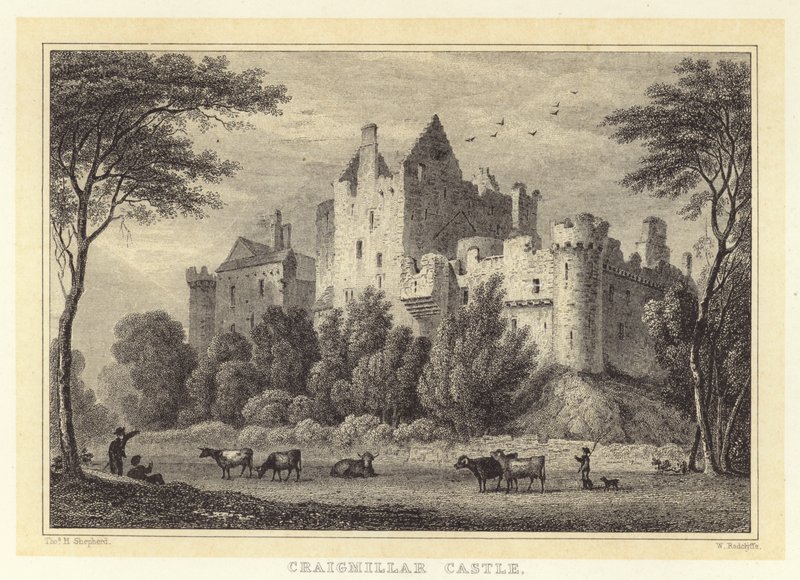 Craigmillar Castle (gravyr) av Thomas Hosmer (after) Shepherd