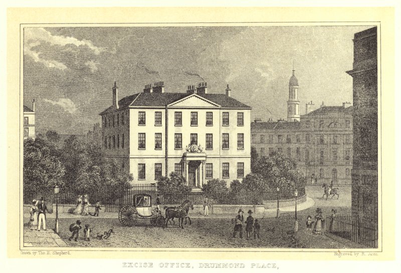 Excise Office, Drummond Place (gravyr) av Thomas Hosmer (after) Shepherd