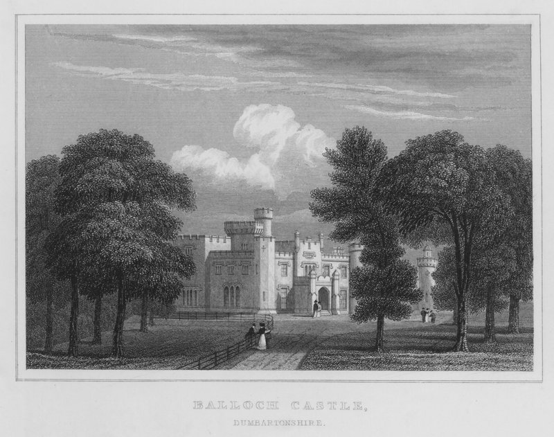 Balloch Castle, Dumbartonshire (gravyr) av Thomas Hosmer Shepherd