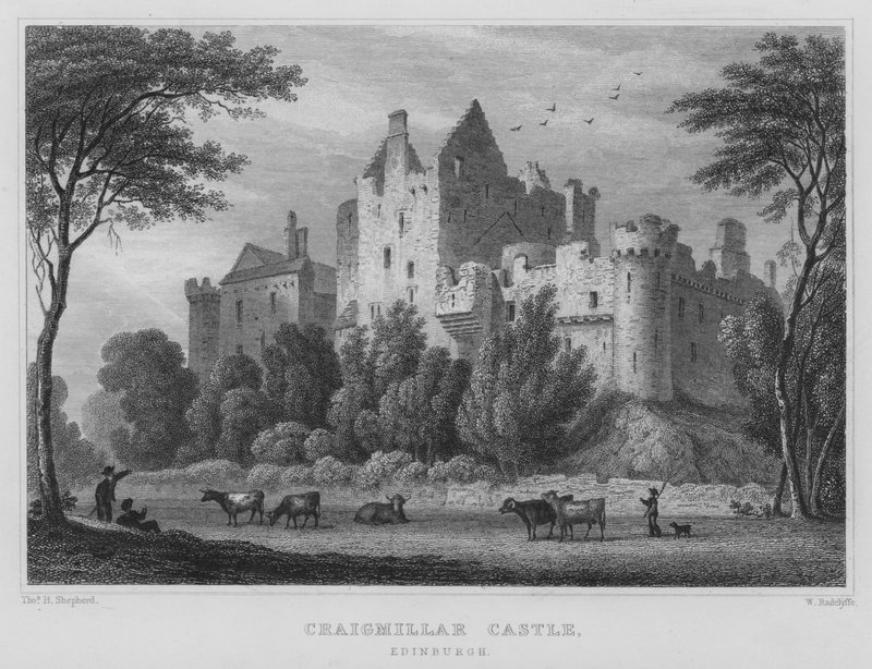 Craigmillar Castle, Edinburgh (gravyr) av Thomas Hosmer Shepherd
