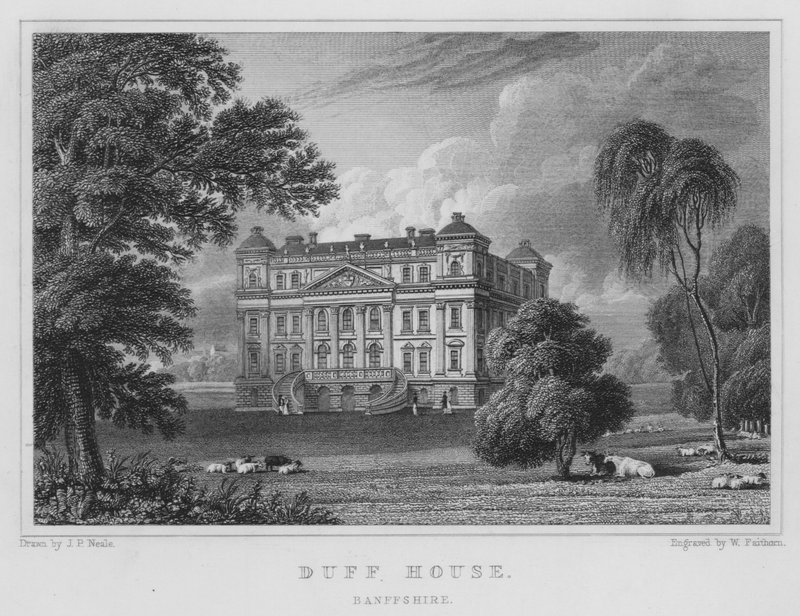 Duff House, Banffshire (gravyr) av Thomas Hosmer Shepherd