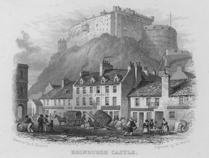 Edinburgh Castle (gravyr) av Thomas Hosmer Shepherd