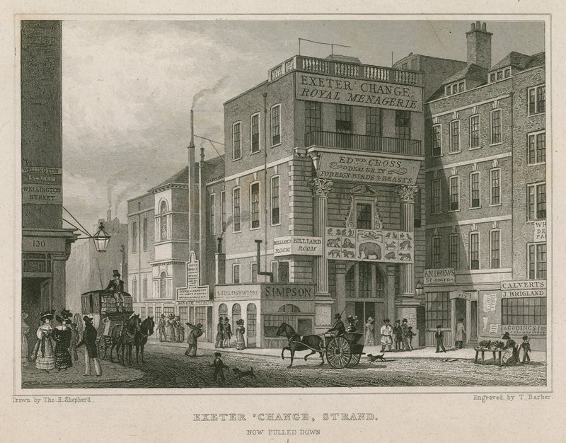 Exeter Change, The Strand, London av Thomas Hosmer Shepherd