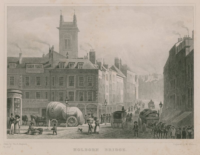 Holborn Bridge, London av Thomas Hosmer Shepherd