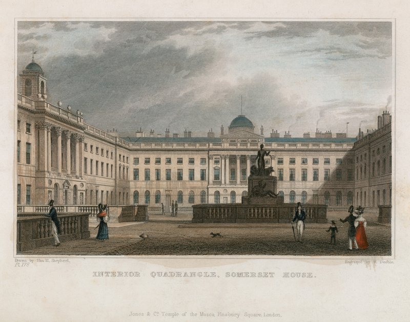Interiörkvadrant, Somerset House av Thomas Hosmer Shepherd