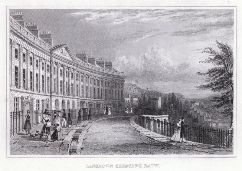 Lansdown Crescent, Bath (gravyr) av Thomas Hosmer Shepherd