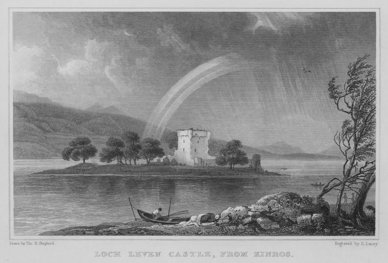 Loch Leven Castle, från Kinros (gravyr) av Thomas Hosmer Shepherd