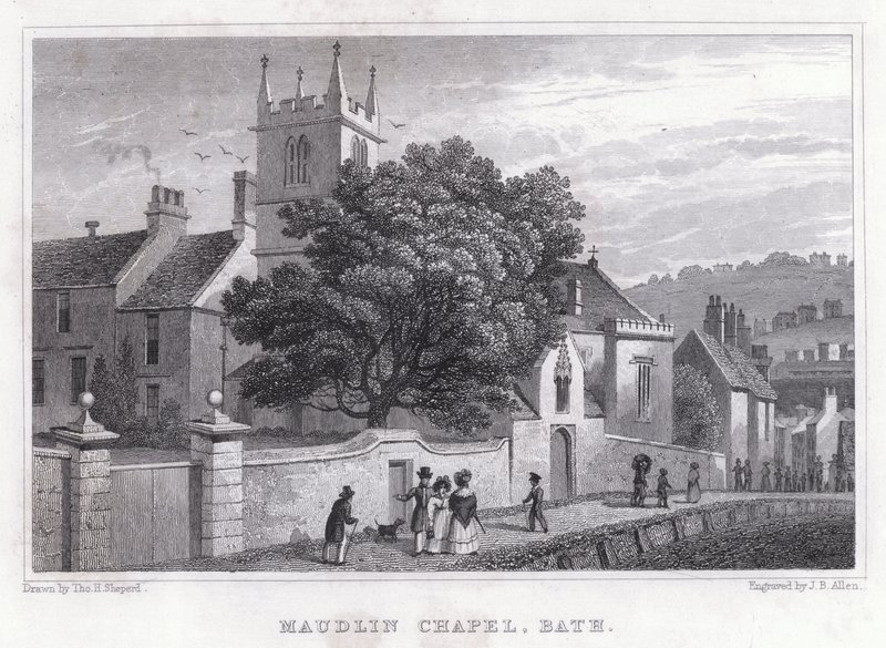 Maudlin Chapel, Bath (gravyr) av Thomas Hosmer Shepherd