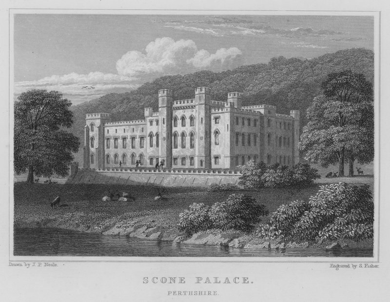 Scone Palace, Perthshire (gravyr) av Thomas Hosmer Shepherd