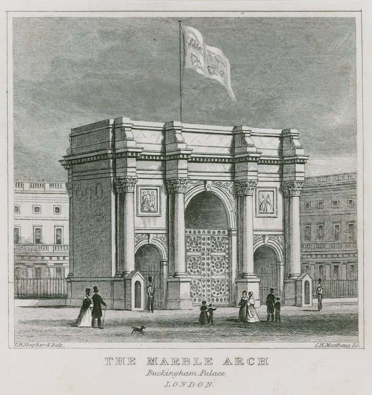 Marble Arch, Buckingham Palace av Thomas Hosmer Shepherd