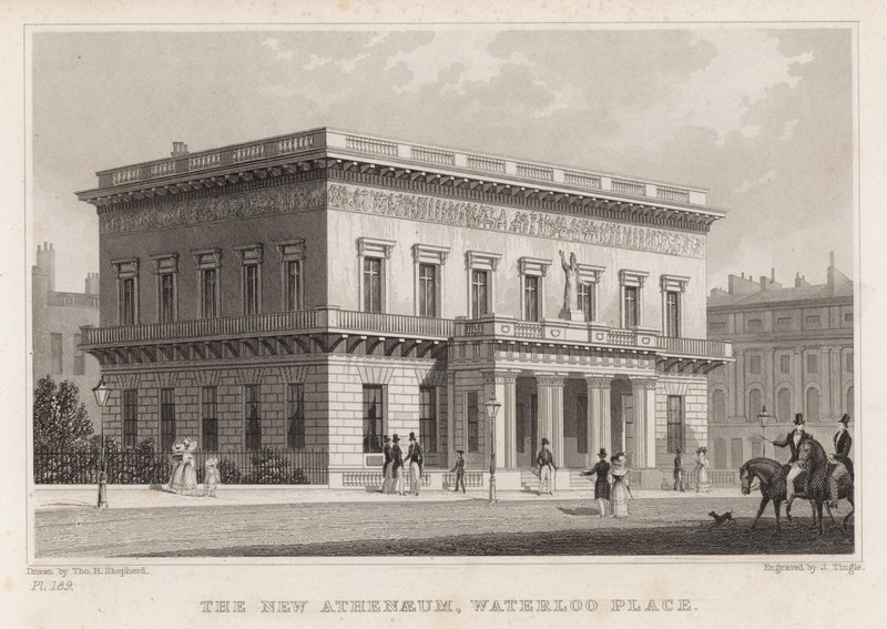 The New Athenaeum, Waterloo Place, London av Thomas Hosmer Shepherd