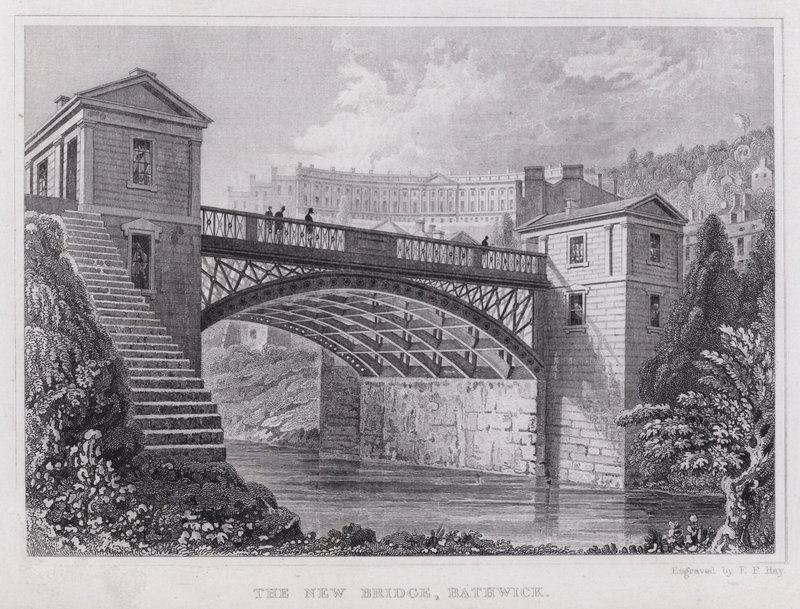 The New Bridge, Bathwick (gravyr) av Thomas Hosmer Shepherd