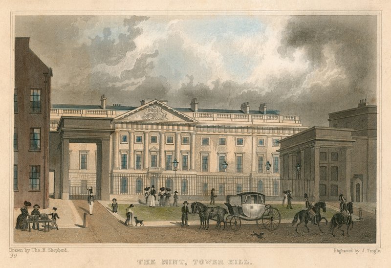 The Royal Mint, Tower Hill, London av Thomas Hosmer Shepherd