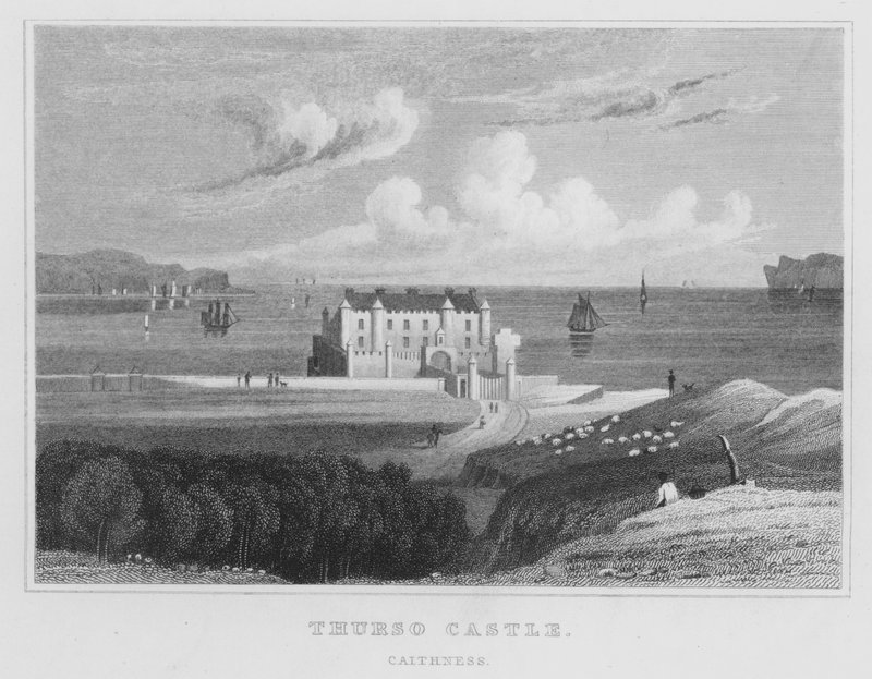 Thurso Castle, Caithness (gravyr) av Thomas Hosmer Shepherd