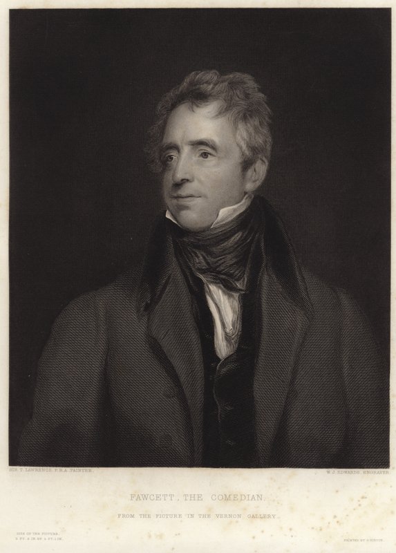 Portræt af John Fawcett swed av Thomas Lawrence