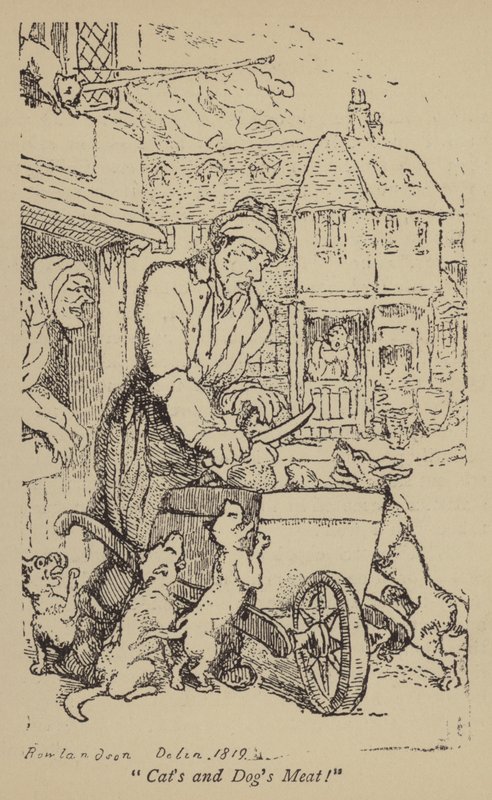 Katter och hundar kött! av Thomas Rowlandson