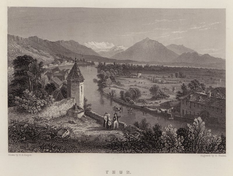 Thun (färg litho) av Thomas Sidney (after) Cooper