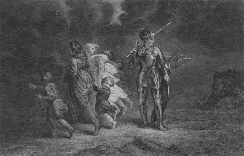 Stort hjärta står för att ta emot djävulen av Thomas Stothard