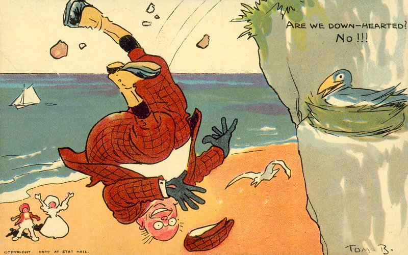 Är vi nedstämda? Nej!!! (chromolitho) av Tom Browne