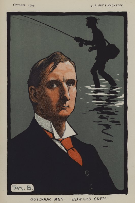 Outdoor Men: "Edward Grey" (färg litho) av Tom Browne