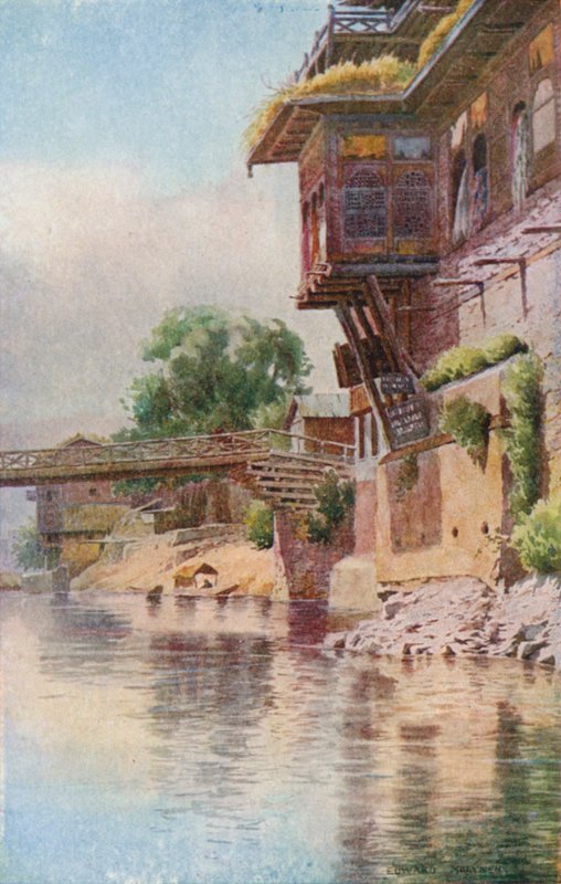 Shawl Merchants" Butiker, Third Bridge, Srinagar av Unbekannt Unbekannt