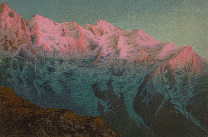 Solnedgång på Mont Blanc av Unbekannt Unbekannt