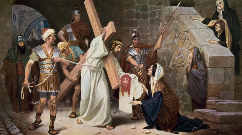 Veronica torkar Jesu ansikte av Unbekannt Unbekannt