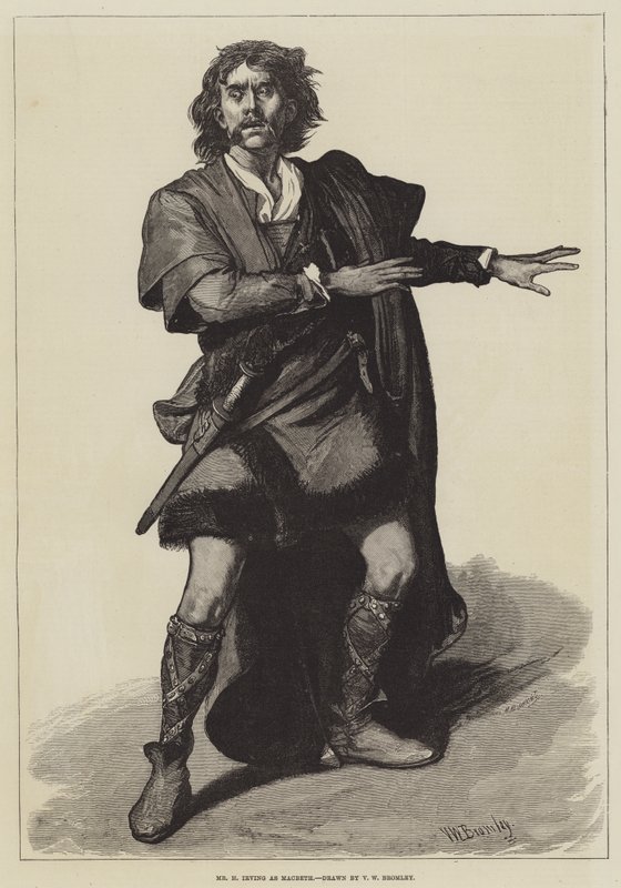Mr H Irving som Macbeth av Valentine Walter Lewis Bromley