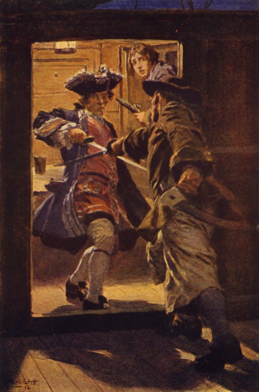 Illustration för Kidnapped (färg litho) av W.R.S. (after) Stott