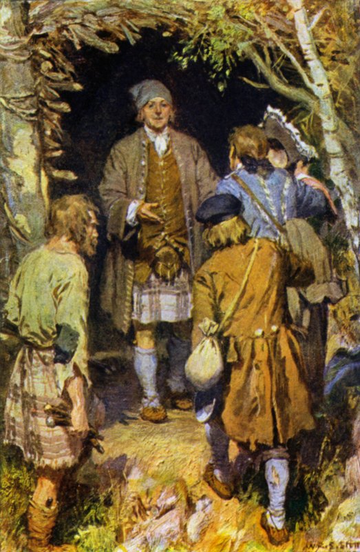 Illustration för Kidnapped (färg litho) av W.R.S. (after) Stott