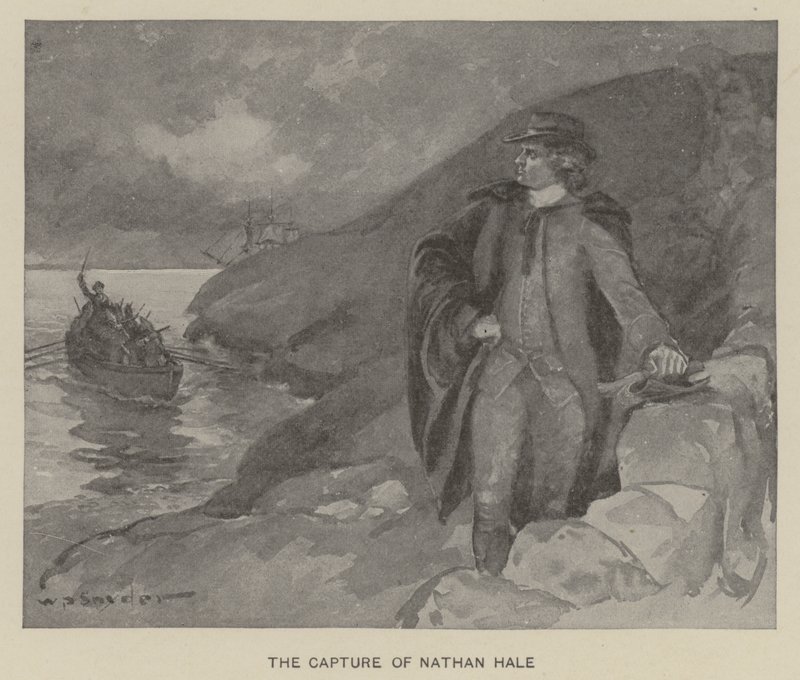 Tillfångatagandet av Nathan Hale (litho) av W. P. Snyder