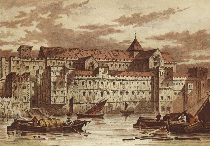 The Savoy Palace, Strand (chromolitho) av Waldo Sargeant