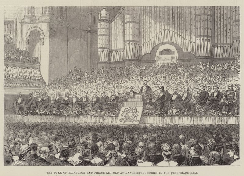Hertigen av Edinburgh och prins Leopold i Manchester, Soiree i frihandelshallen av Walter Paget