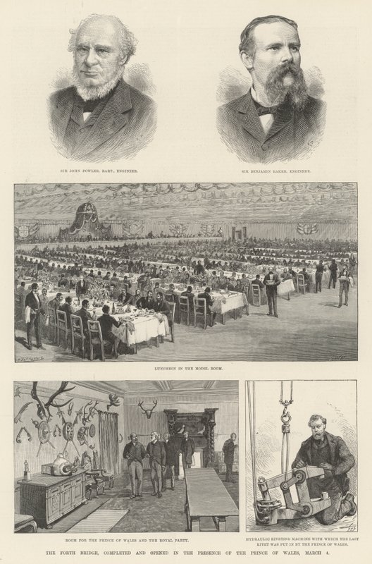 Forth Bridge, färdigställd och öppnad i närvaro av Prince of Wales, 4 mars av Walter Paget