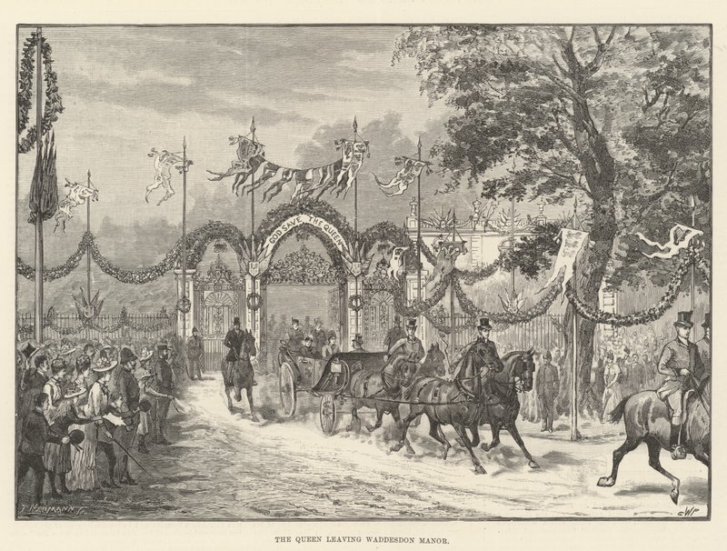 Drottningen lämnar Waddesdon Manor av Walter Paget