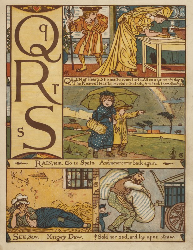 Alfabet (lito i färg) av Walter Crane