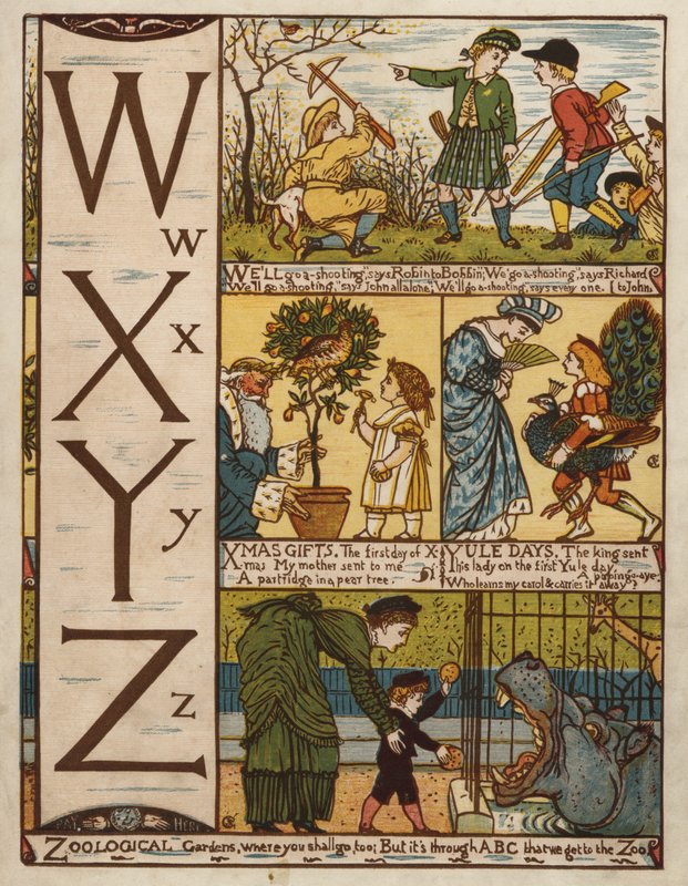 Alfabet (lito i färg) av Walter Crane