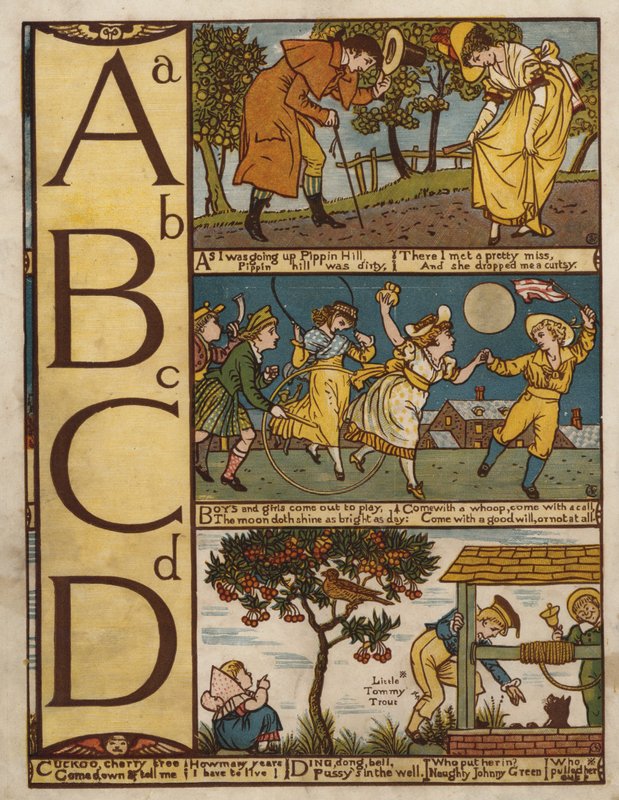 Alfabet (lito i färg) av Walter Crane