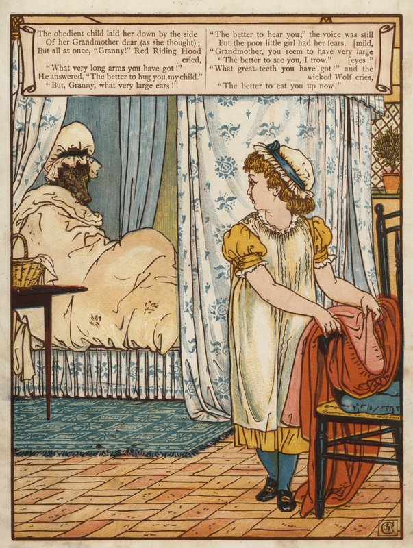 Rödluva (färg litho) av Walter Crane