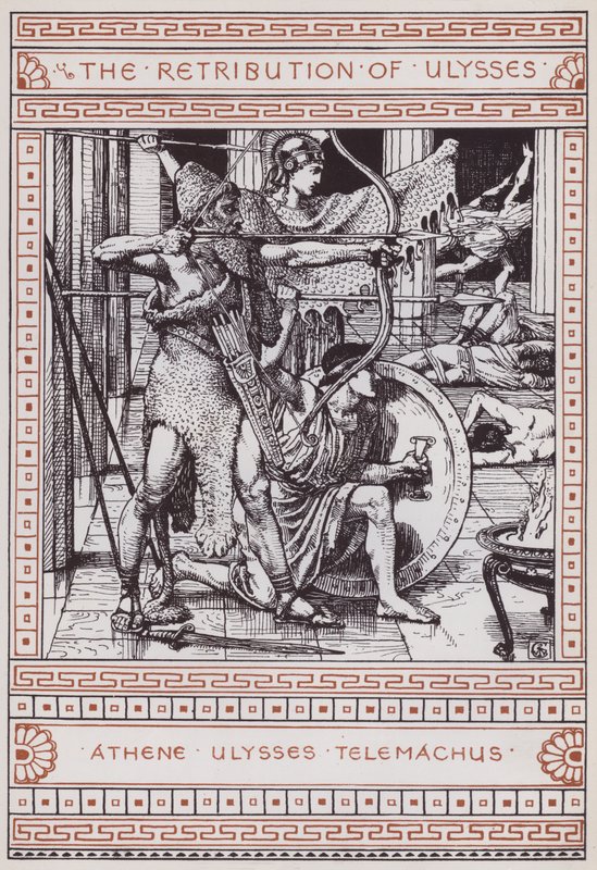 Ulysses vedergällning (gravyr) av Walter Crane