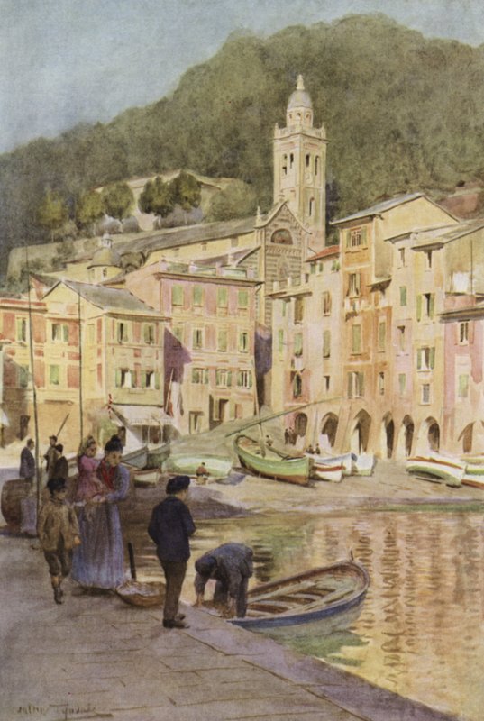 Portofino, Italien (färg litho) av Walter Frederick Roofe Tyndale