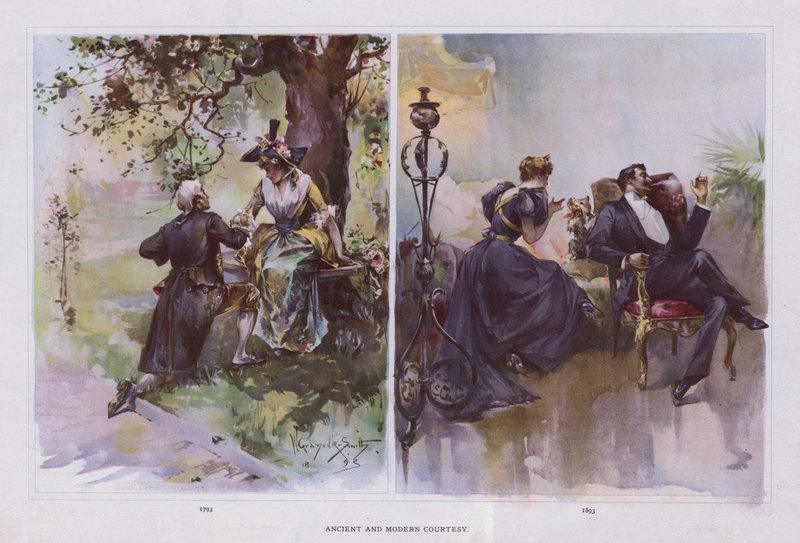 Forntida och modern artighet (färg litho) av Walter Granville Smith
